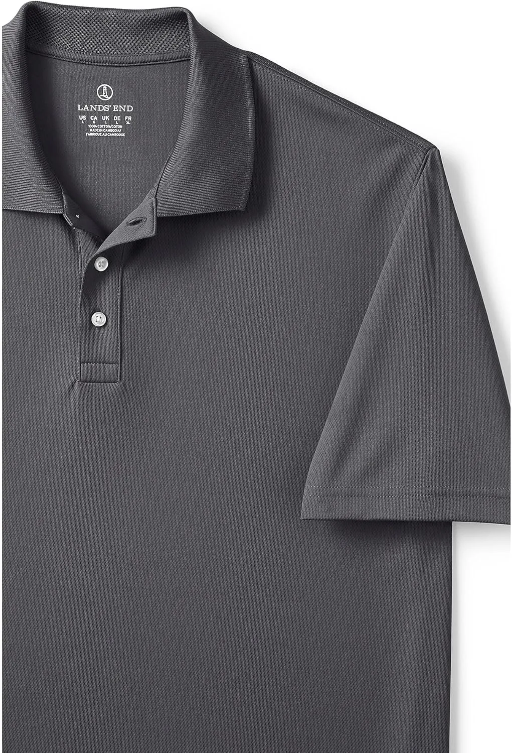 Lands' End Men's Short Sleeve Solid Active Polo Shirt