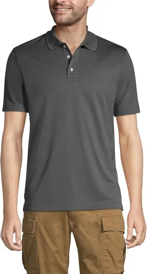 Lands' End Men's Short Sleeve Solid Active Polo Shirt