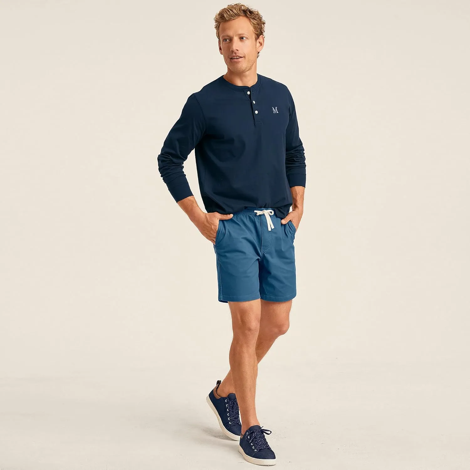 Lands' End Men's Super-T Long Sleeve Henley Shirt
