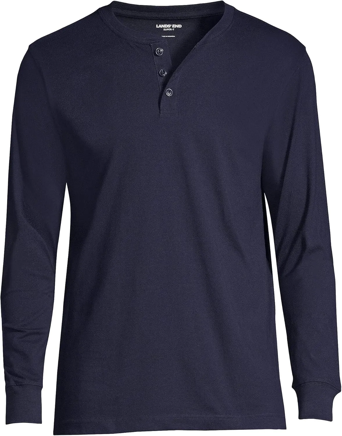 Lands' End Men's Super-T Long Sleeve Henley Shirt
