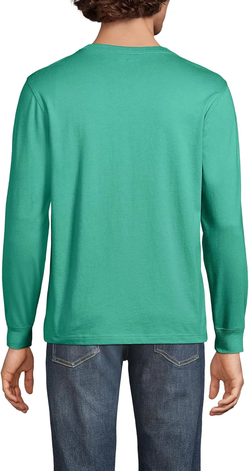 Lands' End Men's Super-T Long Sleeve Henley Shirt