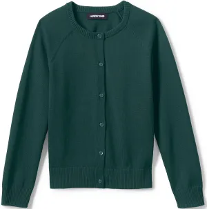 Lands' End School Uniform Girls Cotton Modal Cardigan Sweater