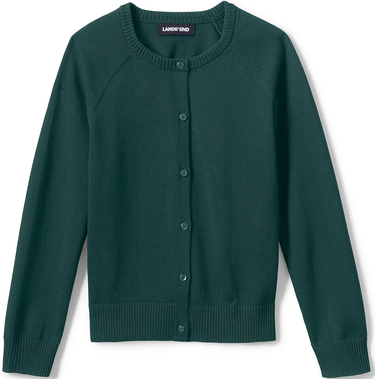 Lands' End School Uniform Girls Cotton Modal Cardigan Sweater