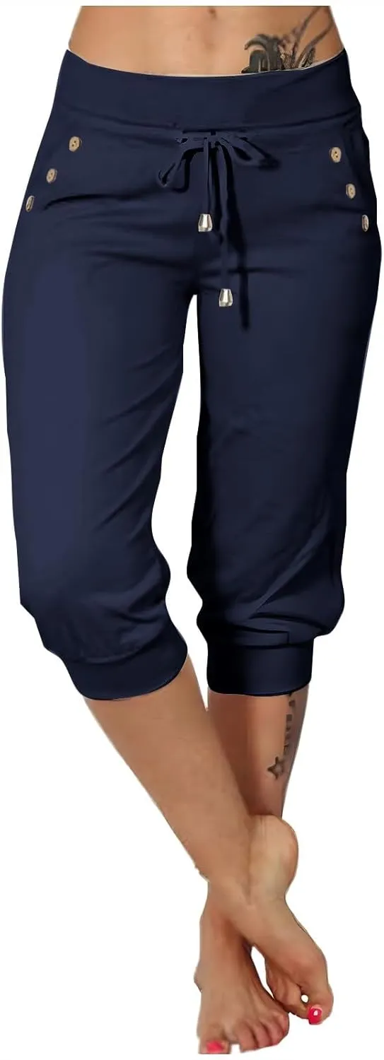 LCMTWX Womens Shorts Casual Elastic Pants for Women Fashion Casual Fashion Shorts Trousers Solid Ppants Womens Shorts