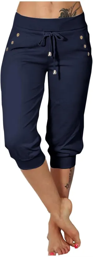 LCMTWX Womens Shorts Casual Elastic Pants for Women Fashion Casual Fashion Shorts Trousers Solid Ppants Womens Shorts