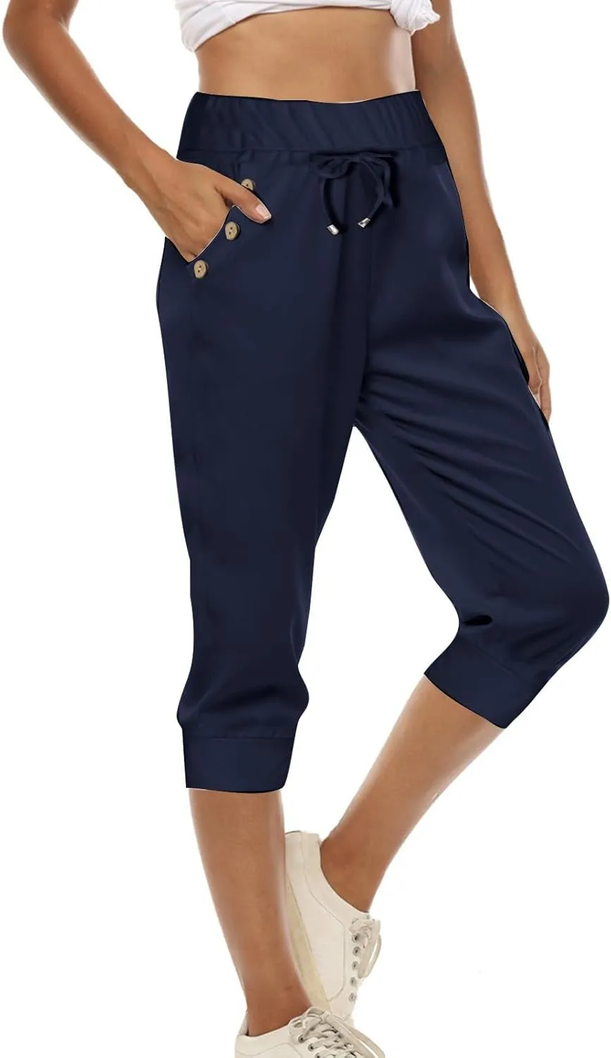 LCMTWX Womens Shorts Casual Elastic Pants for Women Fashion Casual Fashion Shorts Trousers Solid Ppants Womens Shorts