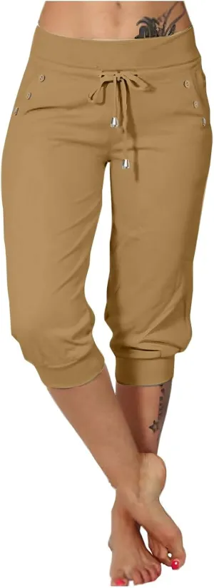 LCMTWX Womens Swim Shorts Cropped Elastic Pants for Women Fashion Casual Fashion Shorts Trousers Solid Ppants Womens Swim