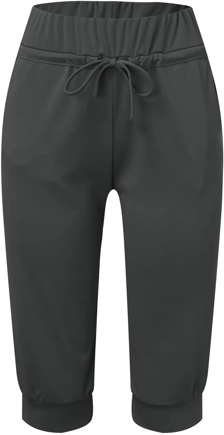 LCMTWX Womens Swim Shorts Cropped Elastic Pants for Women Fashion Casual Fashion Shorts Trousers Solid Ppants Womens Swim