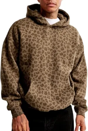 Leopard Print Hoodies Oversized Sweatshirts Hooded Women Cheetah Hoodie Y2k Streetwear Vintage 2000s Trendy 2024