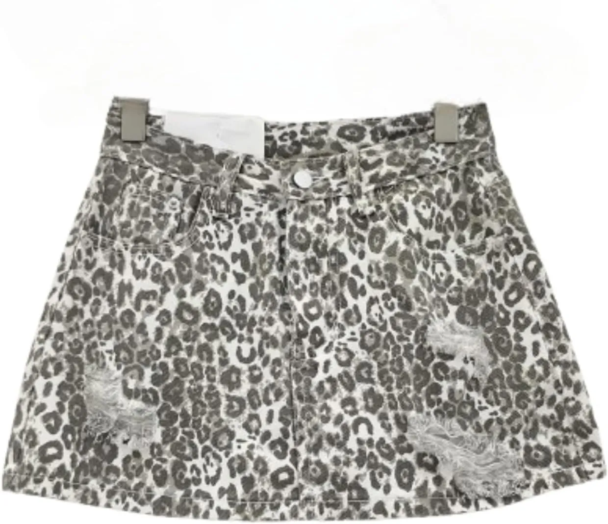 Leopard Print Skirt A Line Skirt Denim Mini Skirt Vintage Skirt High Waisted Skirt Cheetah Print Skirts Wrap Skirt