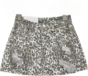Leopard Print Skirt A Line Skirt Denim Mini Skirt Vintage Skirt High Waisted Skirt Cheetah Print Skirts Wrap Skirt