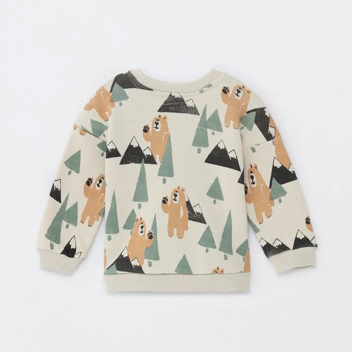 LFT - Kids 'Off White' Animal Printed Fleece Sweatshirt LFT618