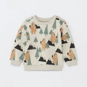 LFT - Kids 'Off White' Animal Printed Fleece Sweatshirt LFT618