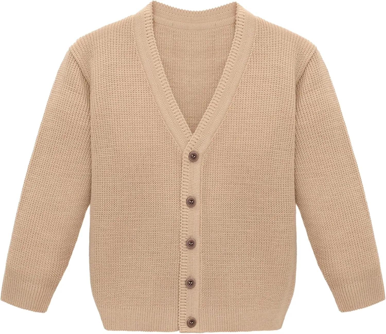 Lilax Little Boys Basic Long Sleeve V-Neck Classic Knit Cardigan Sweater