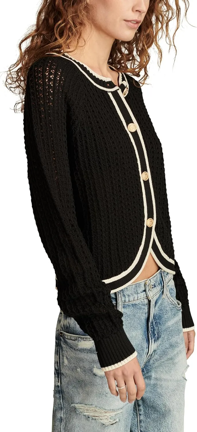 Lucky Brand Women's Button Front Sweater Jacket