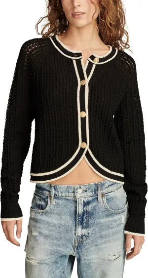 Lucky Brand Women's Button Front Sweater Jacket