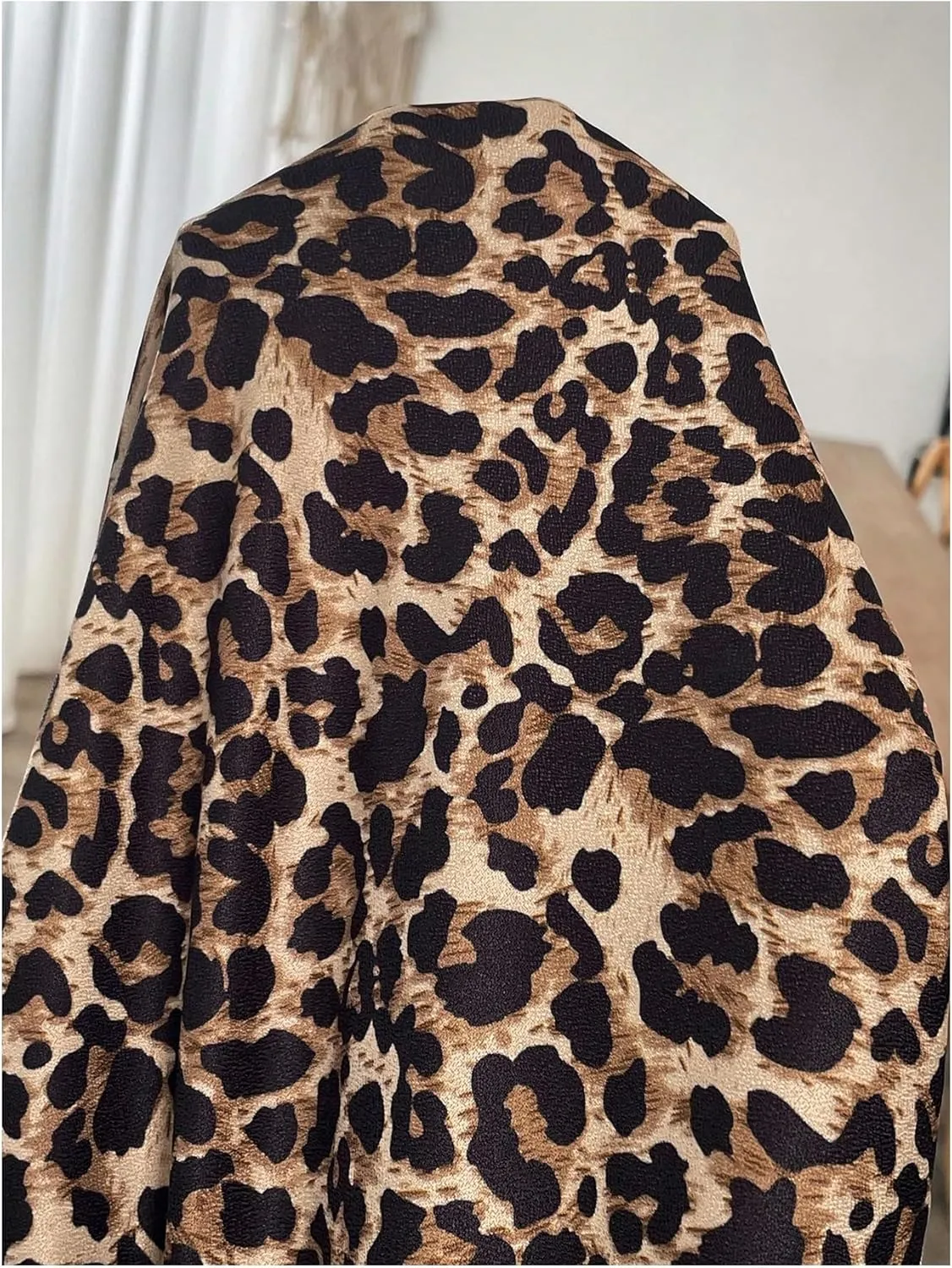 MakeMeChic Women's Plus Size Leopard Print Pants Split Thigh Wide Leg Y2K High Waist Trousers