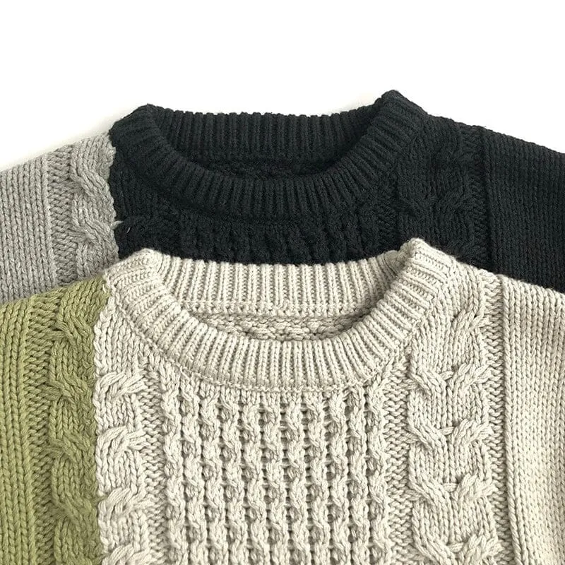 Maurice Color-Block Twisted Knit Sweater