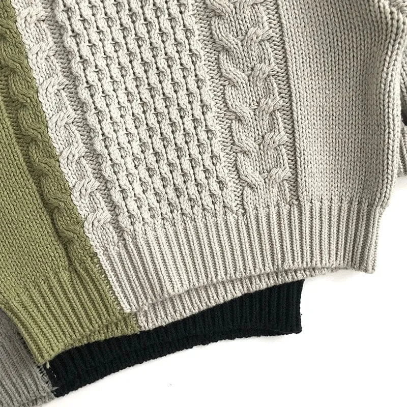 Maurice Color-Block Twisted Knit Sweater