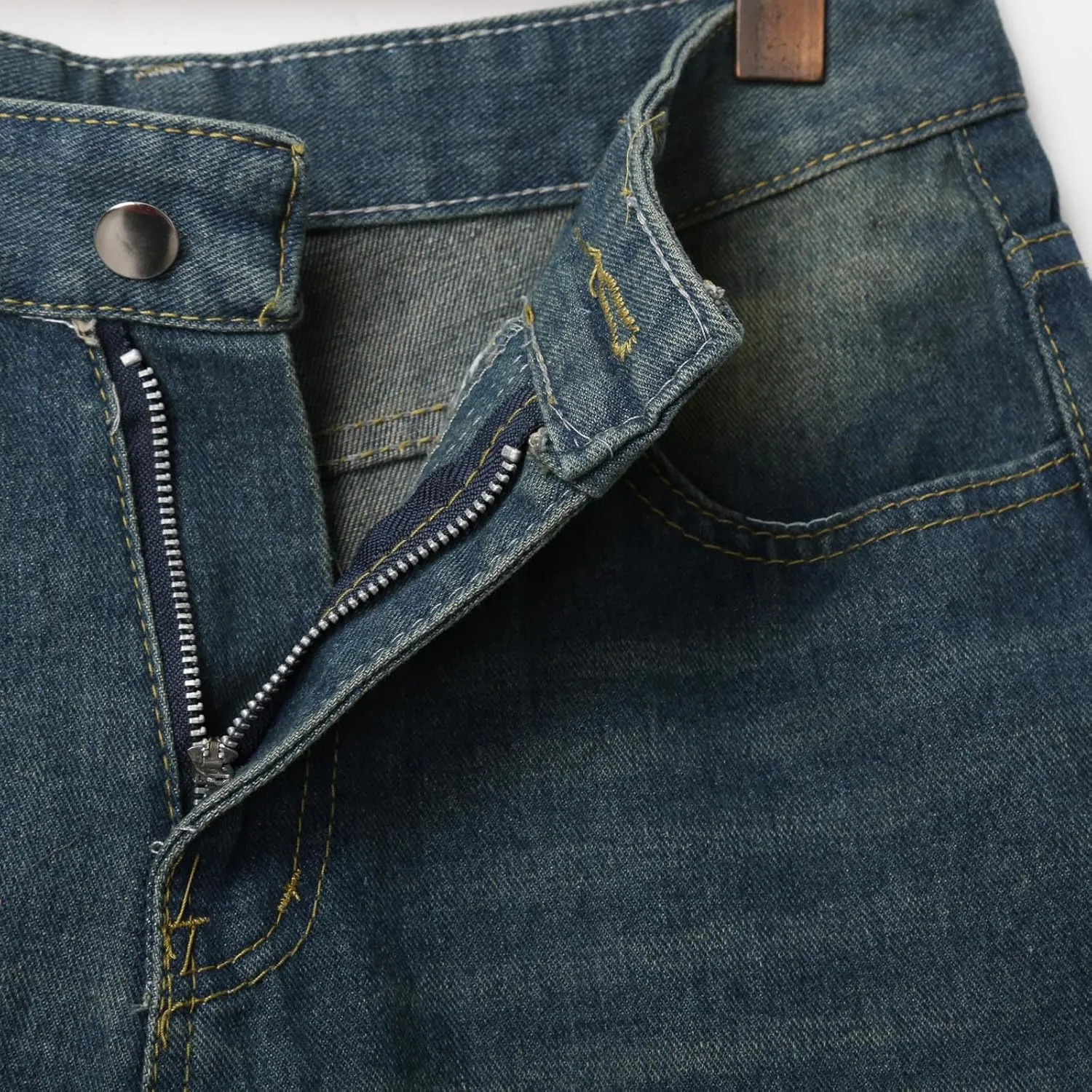 Men Y2K Grunge Baggy Jean Shorts Summer Casual Hip Hop Cargo Pants Loose Denim Shorts with Pockets