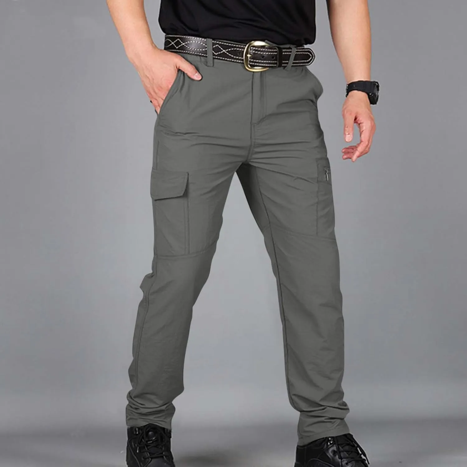 Mencomfy Cargo Pants Waterproof Ripstop Flex Work Pants Construction Tactic Hiking Outdoor Lightweight Trousers