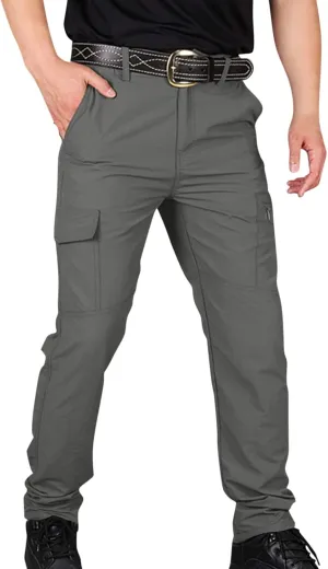 Mencomfy Cargo Pants Waterproof Ripstop Flex Work Pants Construction Tactic Hiking Outdoor Lightweight Trousers