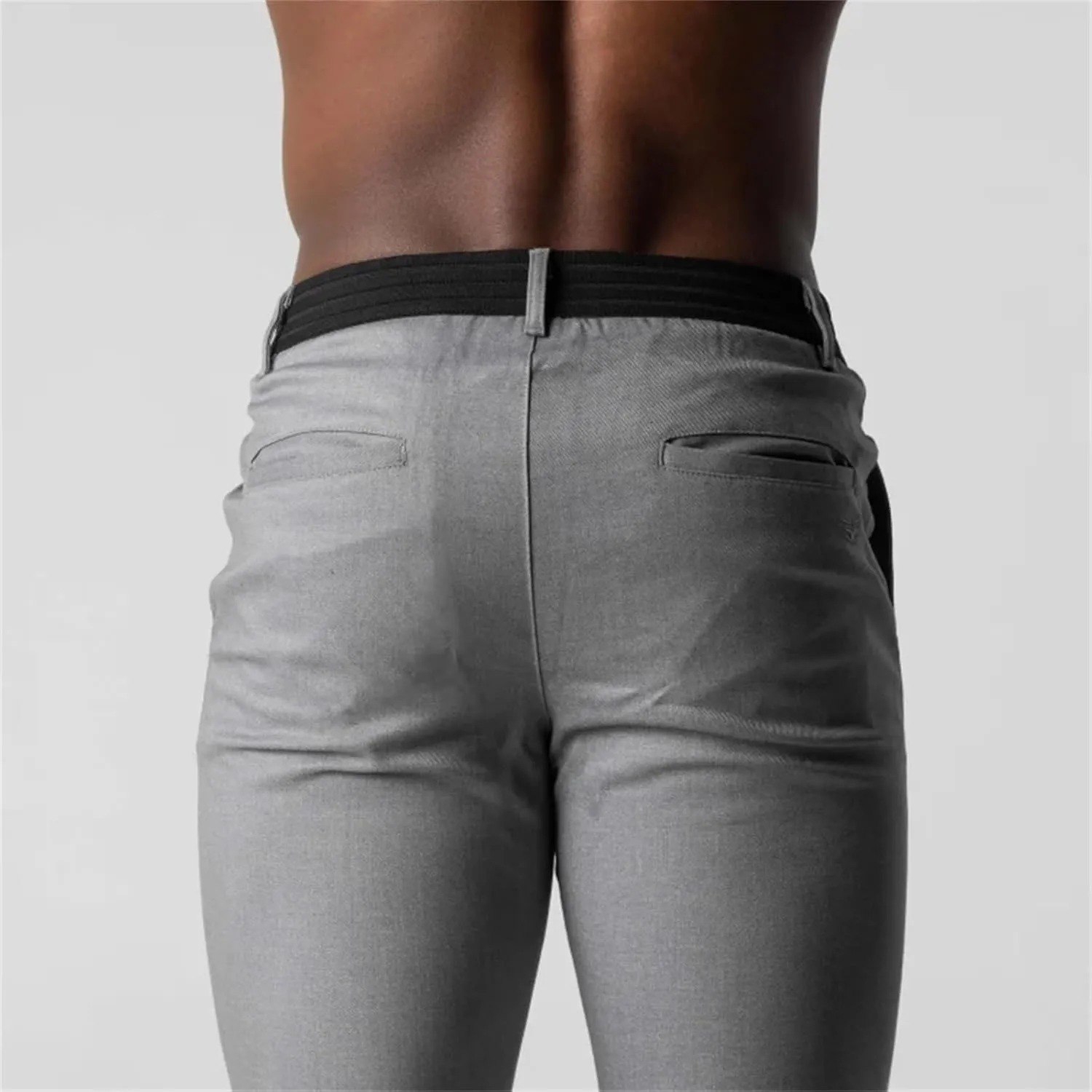 Mens 2023 Chinos Dress Pants Basic Solid Color Sweatpants Slim Fit Stretch Flat-Front Golf Pants Casual Travel