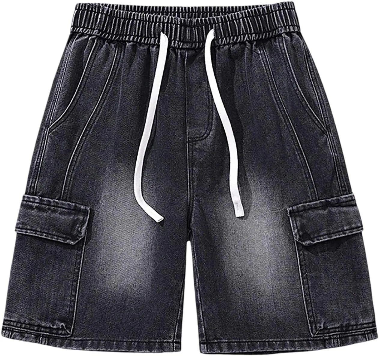 Mens Baggy Jean Shorts Loose Fit Below Knee Denim Shorts Summer Casual Y2K Grunge Streetwear Clothes