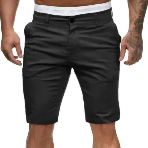 Men's Cargo Shorts Lightweight Solid Flat Front Outdoor Work Shorts Casual Sports Slim Fit Activewear with Pocket