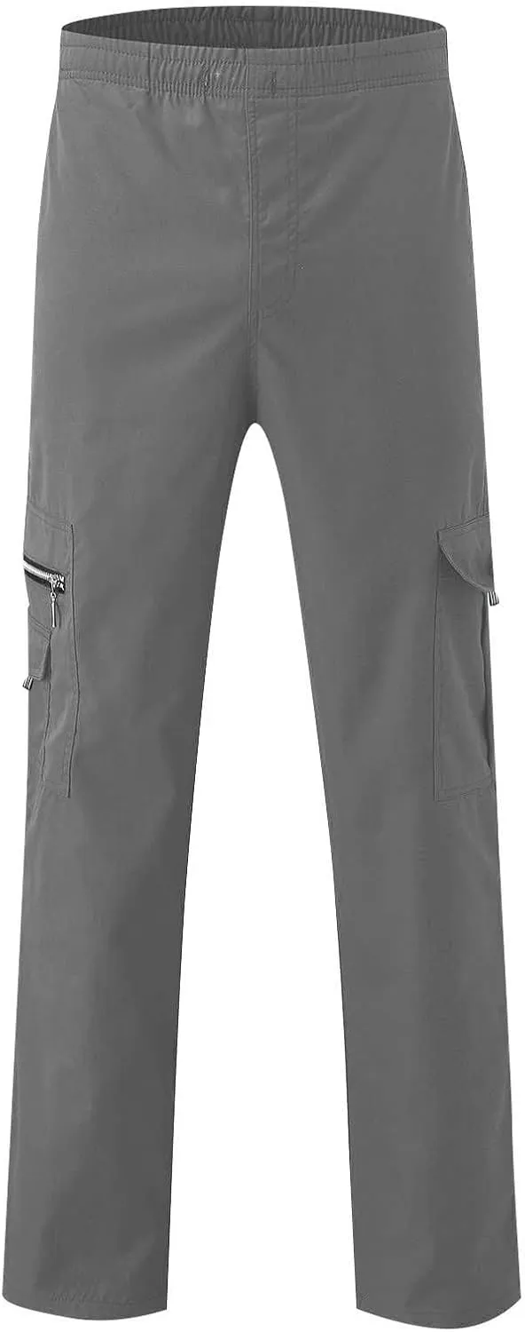 Men's Casual Multi-Pocket Loose Straight-Leg Work Pants Outdoor Fit Pants Fitness Pants