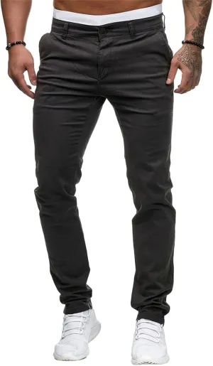 Mens Chinos Pants Skinny Flat Front Joggers Dress Pants Slim Fit Workout Pants for Men Sweatpants Hiking Pants