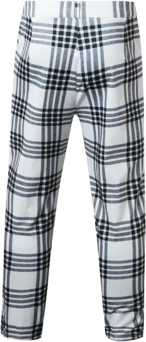 Men's Dress Pants Plaid Skinny Slim Fit Dress Pants Stretch Business Golf Pencil Chinos Pants Trousers