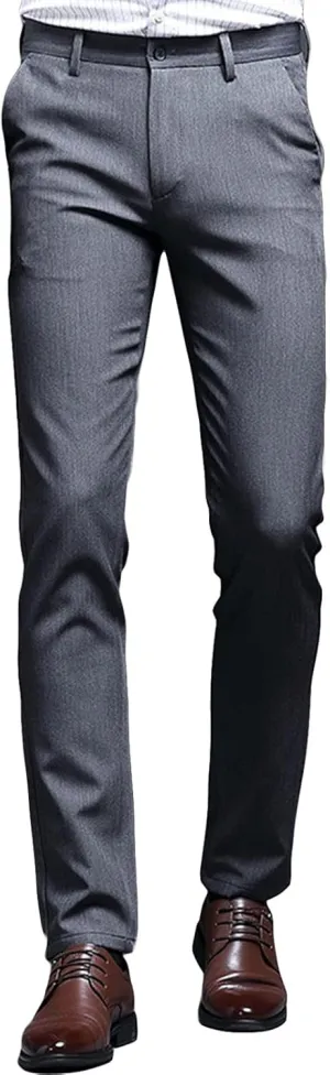 Men's Dress Pants Skinny Slim Fit Dress Pants Stretch Regular Fit Business Casual Fashion Pencil Chinos Pants