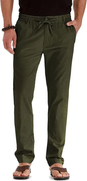 Mens Dress Pants Slim Fit Flat Front Chino Pants Casual Stretch Business Pants Wrinkle-Resistant Classic Khaki Pants