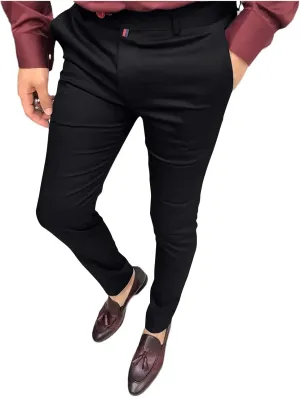 Mens Dress Pants Slim Fit Stretch Golf Pants Business Casual Suit Pants Work Office Trousers with Pockets