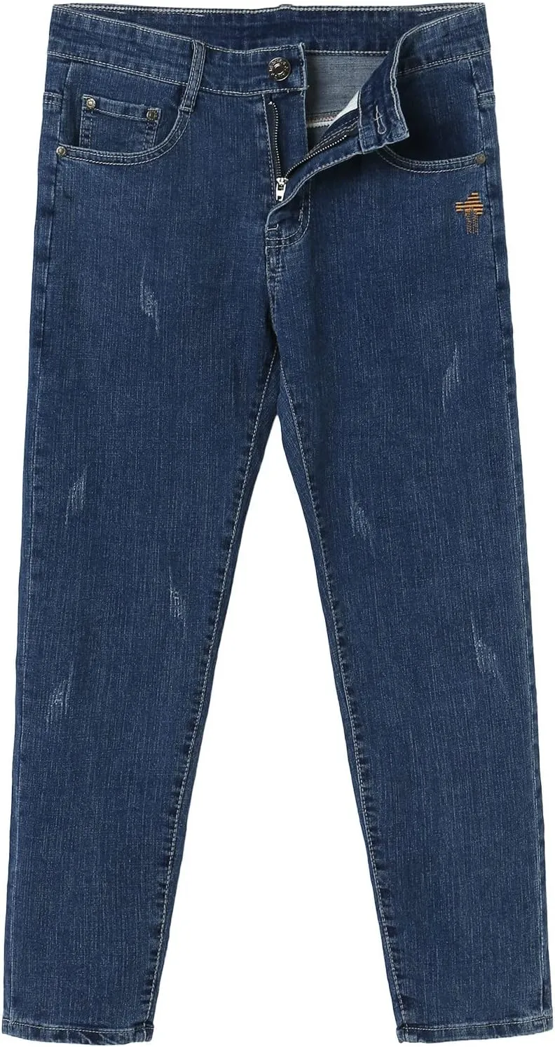 Men's Fashion Slim Fit Denim Pants Chino Super-Soft Stretch Hipster Hip Hop Streetwear Casual Hiking Travel Jean Sweatpant