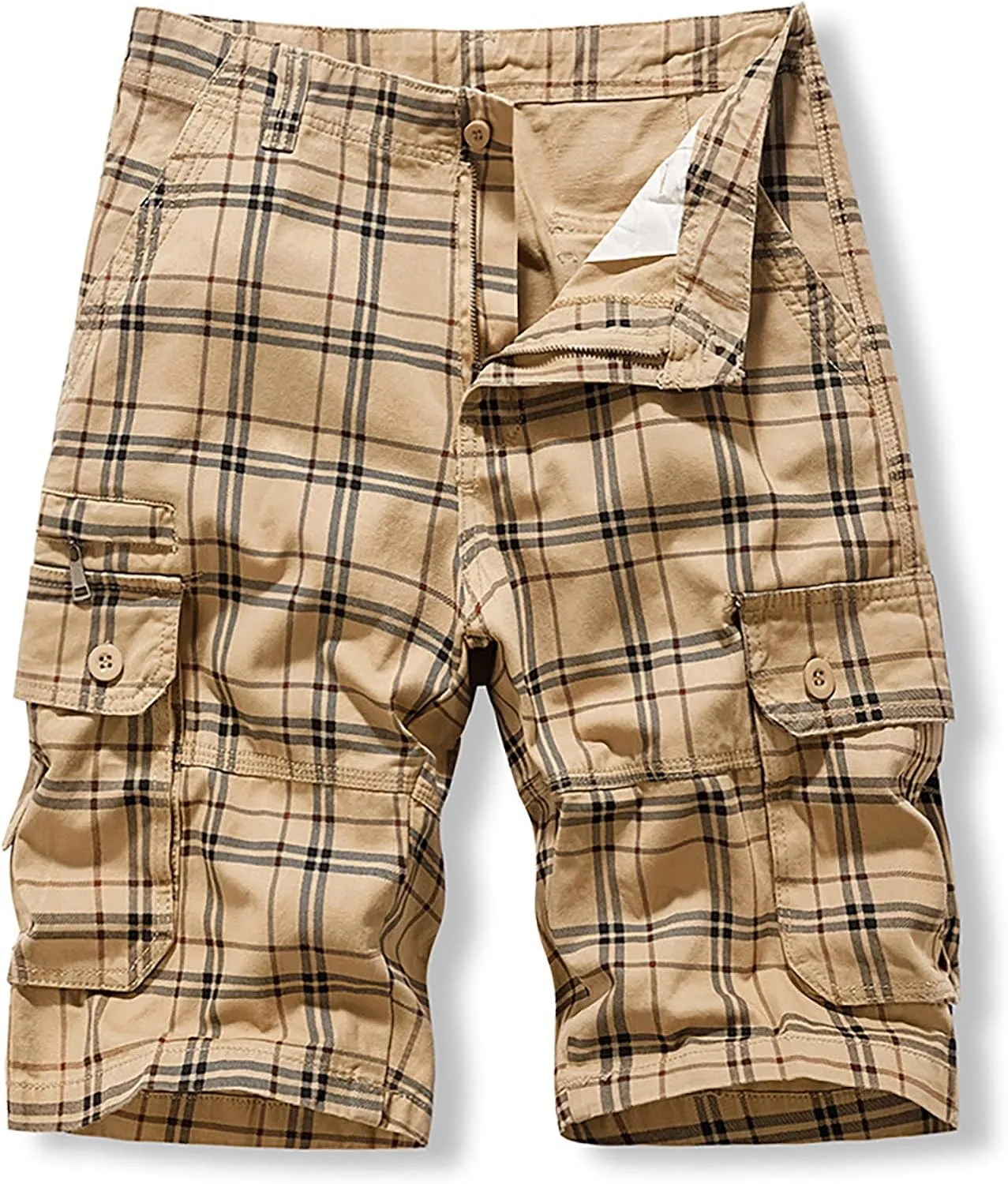 Mens Khaki Shorts Shorts Multi Pocket Comfortable Lightweight Casual Fashion Sports Shorts Cargo Jeans for Men Khaki