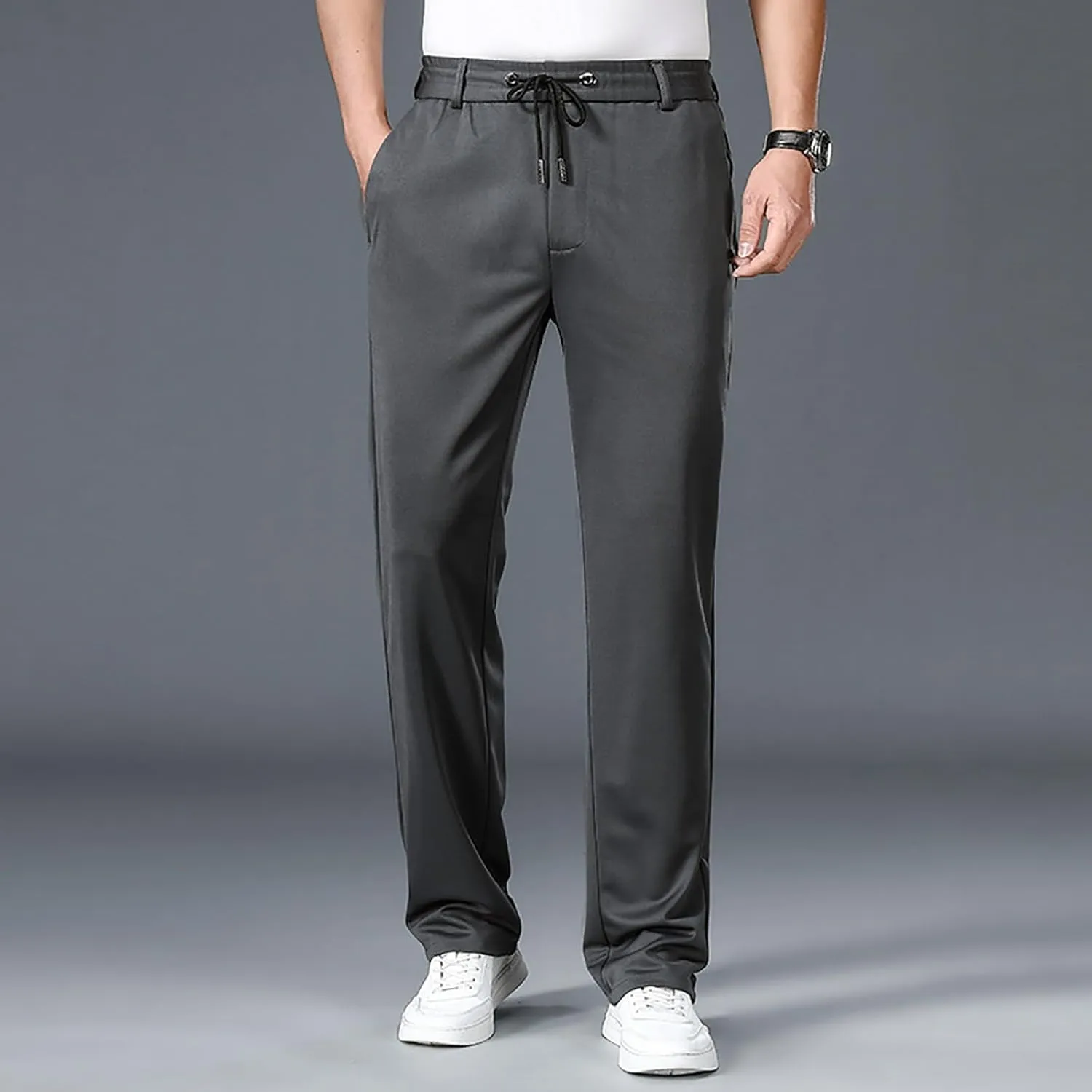 Men's Lightweight Jogging Pant Lounge Work Joggers Relaxed Fit Sports Casual Sweatpant Cuffed Sweat Pants