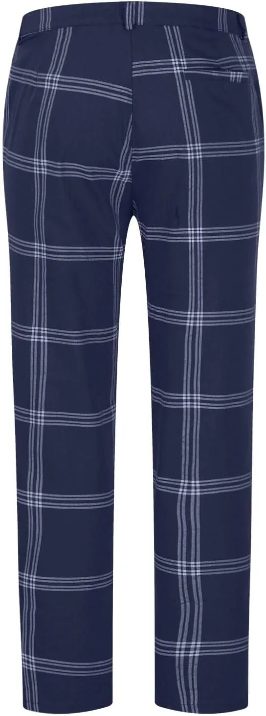 Mens Plaid Pants Skinny Dress Pants Stretch Slim Fit Business Casual Dress Chinos Pants for Men