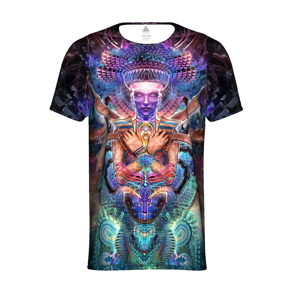 Mens Rave Shirt | Psy Clothing | Sacred Geomery Shirt | Fractal Shirt | Khemet (TS)