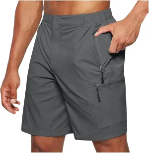 Mens Summer Sports Shorts Expandable Waisted Lightweight Quick Drying Casual Capri Pants Solid Combat Jogger Running Shorts