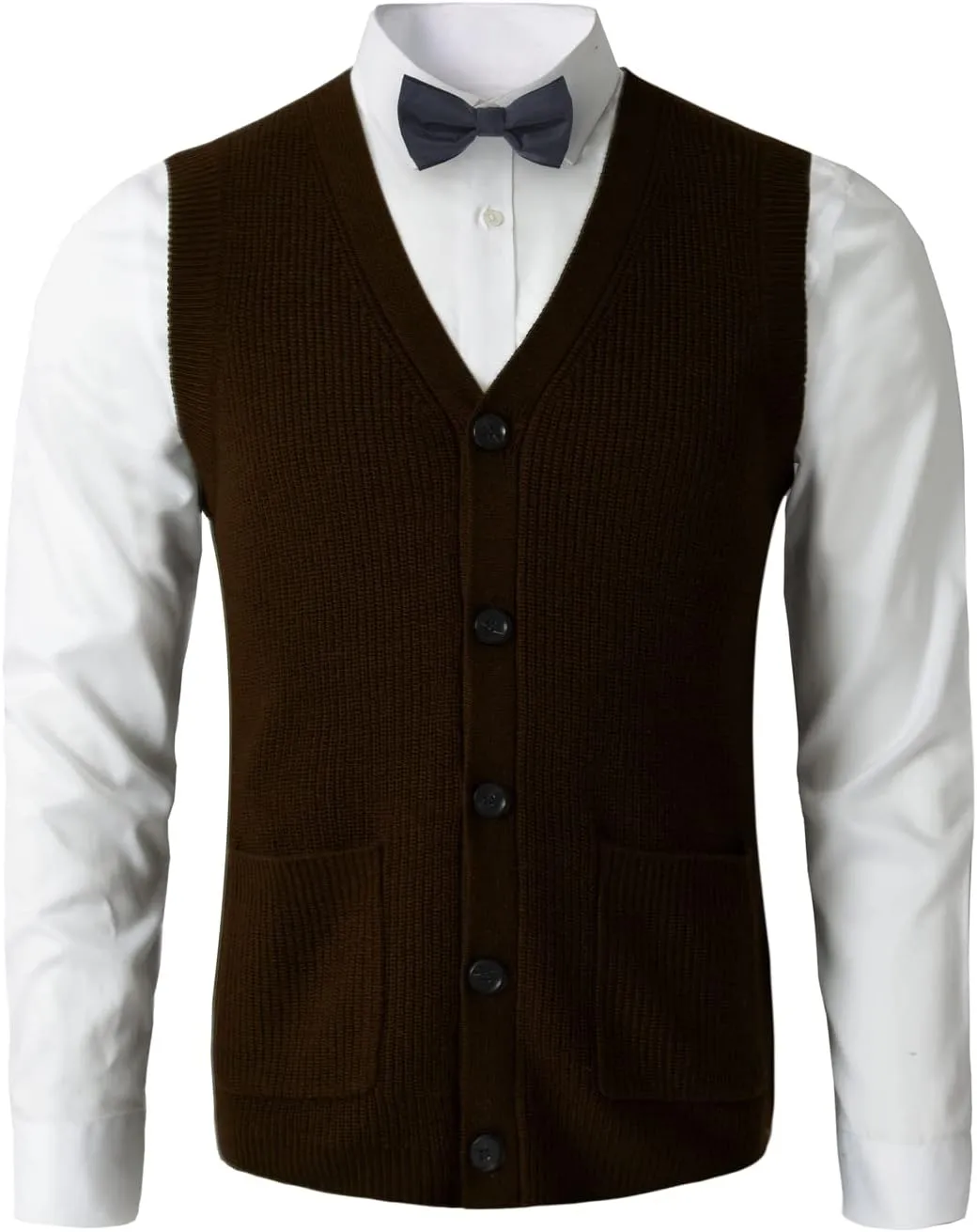 Men's Sweater Vest V-Neck Sleeveless Knitted Button Cardigan DXL Big and Tall Vest