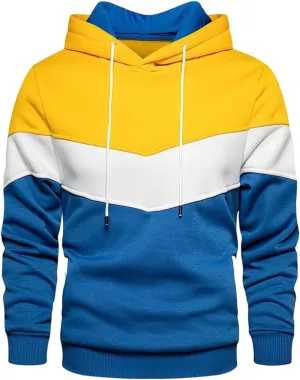 Mens Sweatshirts Trendy Color Block Hoodies Teen Boys Running Workout Pullover 2024 Fall Casual Clothing Fleece Lined