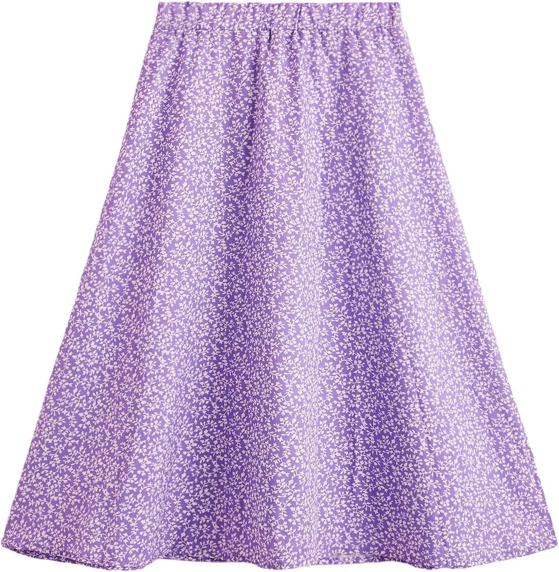 Milumia Girl's Cute Summer Boho Ditsy Floral High Waisted A Line Flare Midi Skirt Flowy Long Skirt