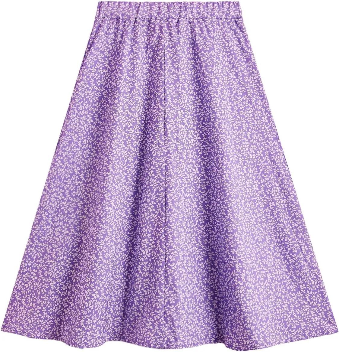 Milumia Girl's Cute Summer Boho Ditsy Floral High Waisted A Line Flare Midi Skirt Flowy Long Skirt