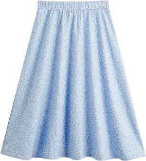 Milumia Girl's Cute Summer Boho Ditsy Floral High Waisted A Line Flare Midi Skirt Flowy Long Skirt