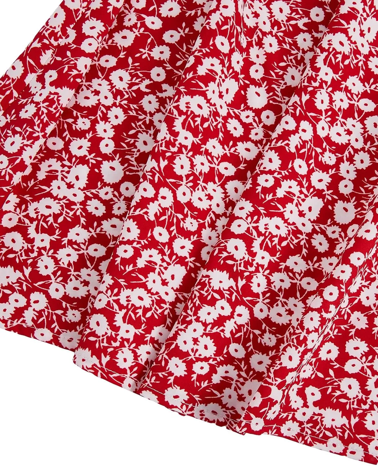 Milumia Girl's Cute Summer Boho Ditsy Floral High Waisted A Line Flare Midi Skirt Flowy Long Skirt