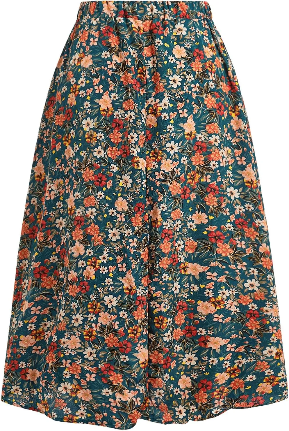 Milumia Women's Polka Dots Skirt Elastic A Line High Waisted Flared Midi Skirts