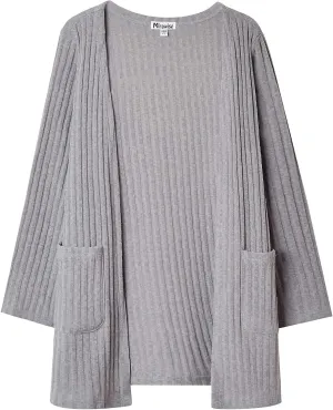 Mirawise Girls Front Open Long Sleeve Knit Cardigan Sweater with Pockets 6-13 Years