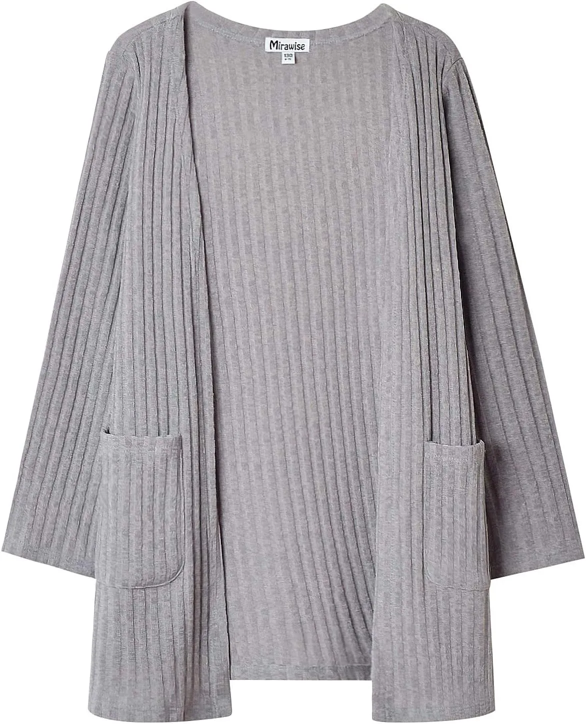 Mirawise Girls Front Open Long Sleeve Knit Cardigan Sweater with Pockets 6-13 Years